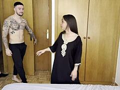 Hermanos Bud alternate with their Arab cousin Hiba Hakimi in her first muscular double penetration