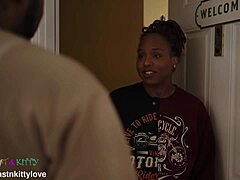 While her husband was away, she sneaks in a wild session with her ex's big black cock leading to squirting and deepthroat action