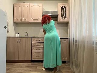 Mom's daring anal with big ass in kitchen shocks all