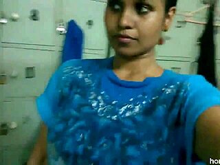 Indian maid Lily teases with her curvy rear
