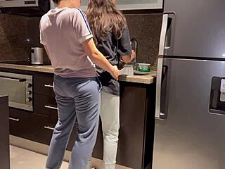 Wife’s Kitchen Fuck While Washing Dishes