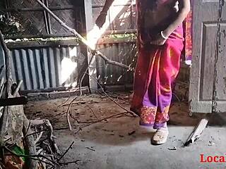 Village wife bent over for outdoor fuck