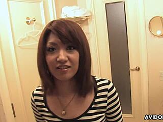 Japanese Saaya Hazuki Masturbates and Sucks Cock Hard