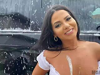 Kelsi and Rose Monroe's Wild Truck Wash Threesome