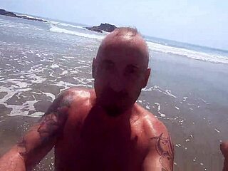 Nude Couple Fucks Hard On Public Beach