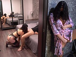 Step Mom's Fierce Stare At Girlfriend Fuck With Angelya G