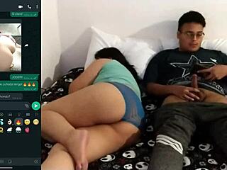 cheeky latina friend swallows behind wife’s back, nearly busted