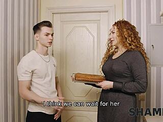 how does milf welcome new neighbor with cake?