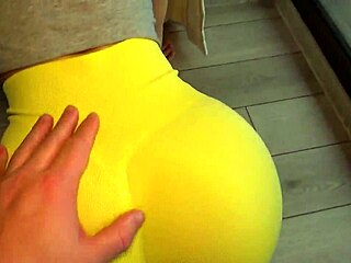 Curvy milf in leggings banged hard by stepson
