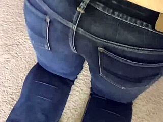 Thong In Jeans Flashing Her Massive Booty Whaletail