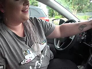Naughty BBW's deepthroat shake at Mc-Drive