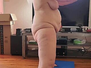 my sexy granny momma vee doing naked yoga today