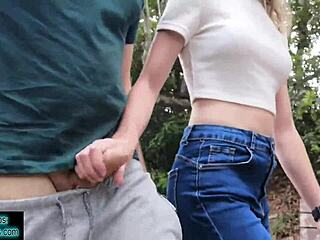 Walking in the Park While She Sneaks a Bold Handjob in Broad Daylight