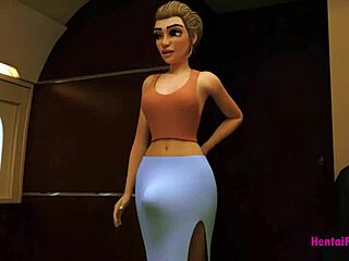 Futa stewardess slams anal hard in 3D airplane animation