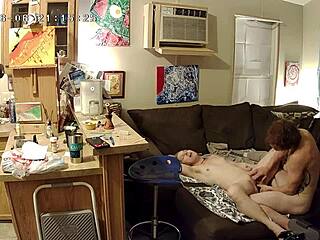 Security cam catches raw creampie with sound