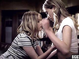 Teen Lesbians’ Subtle Big Cock Suck Session