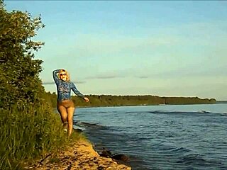 I caught her teasing outdoors