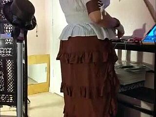Halloween Steampunk Tease In Costume Dance