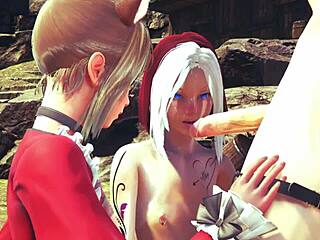 yaoi femboy threesome in hardcore japanese anime