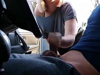 Young Mother’s Outdoor Tease With Guy’s Cock