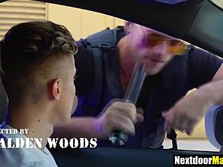 Gay policeman’s teasing public deepthroat fuck