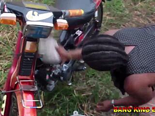 African housewife busted cheating outdoors
