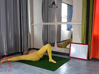 Regina Noir’s Naked Yoga Workout In Gym