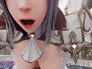 priestess delivers divine punishment in close pov