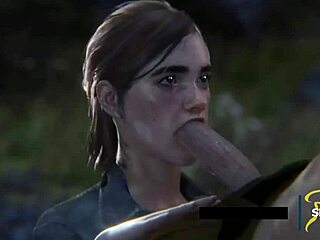 ellie sucking cock in 3d hentai game