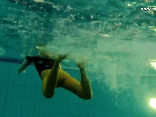 Markova’s Sexy Orange Stockings Underwater in Shower