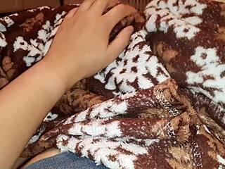My shy stepsister fucks under covers