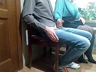 milf's steamy handjob in pantyhose clip