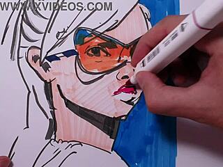 my quick copic sketch of milf portrait