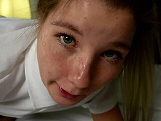 Nervous Teen Vienna Rose Sucks Creepy Old Man Joe Jon