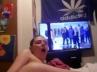 Slutty Canadian teen fucks her tight cunt