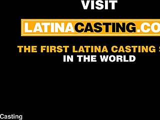 Blonde Latina throat-fucked by big cock at casting
