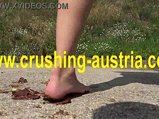 Amber’s Kinky Foot Fetish Food Play Outdoors