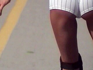 i caught her rollerblading in tight white shorts