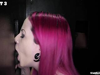 Goth Girl’s Snake Tongue Devours Gloryhole Cum Loads