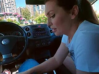 Her Fetish Cum Swallow in Car