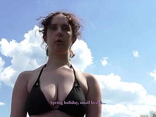 Cheeky Natasha teases on rafting boat