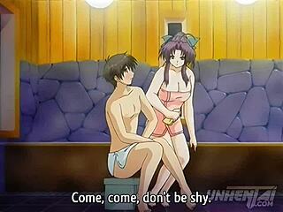 Busty MILF Bathes Young Boy In Hentai