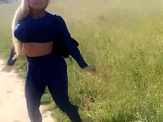 What’s behind two pornstars sucking in public park?
