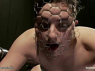 Brunette Slave Bound With Bucket For Rough Play