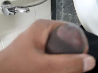 Masturbated Relentlessly In Restroom With Shaved Black Cock
