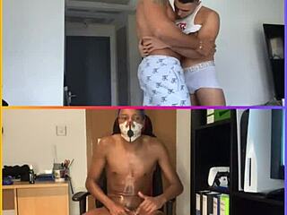 ever seen muscular guys teasing on webcam like this?