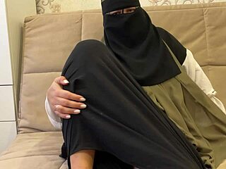 syrian stepmom in hijab jerks me off hard with dirty talk