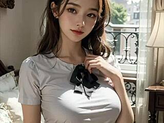 what’s hidden in this 3d hentai maid’s solo tease?