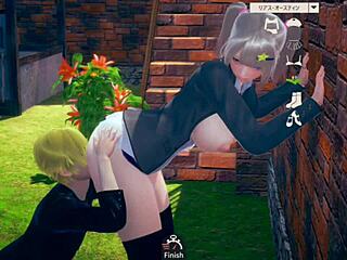 AI Girl’s Blonde Busty Handjob in 3D Hentai