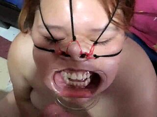 Relentless Face Fucking With Stunning Bondage Style